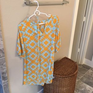 3/4 sleeve colorful dress